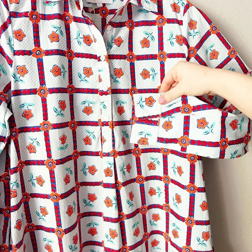 LIVRO Polly Mini Dress Mayflower A-Line Shirt‎ Dress Women's Size Large NEW - Picture 4 of 14